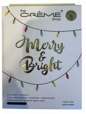 The Crème Shop K-Beauty Face Masks Set of 5 |  Collagen Vitamin C Sheet Masks